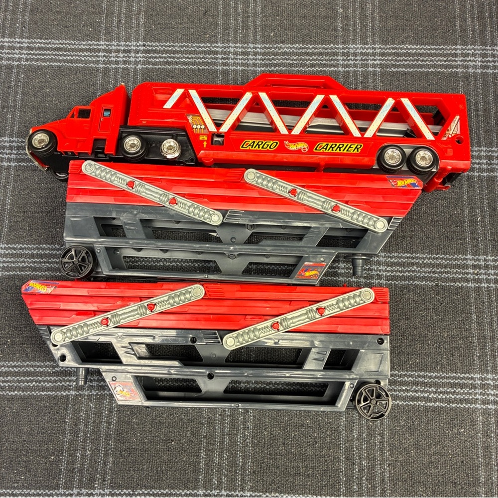 Hot Wheels Truck Trailers Toy Red Car Carrier Lot